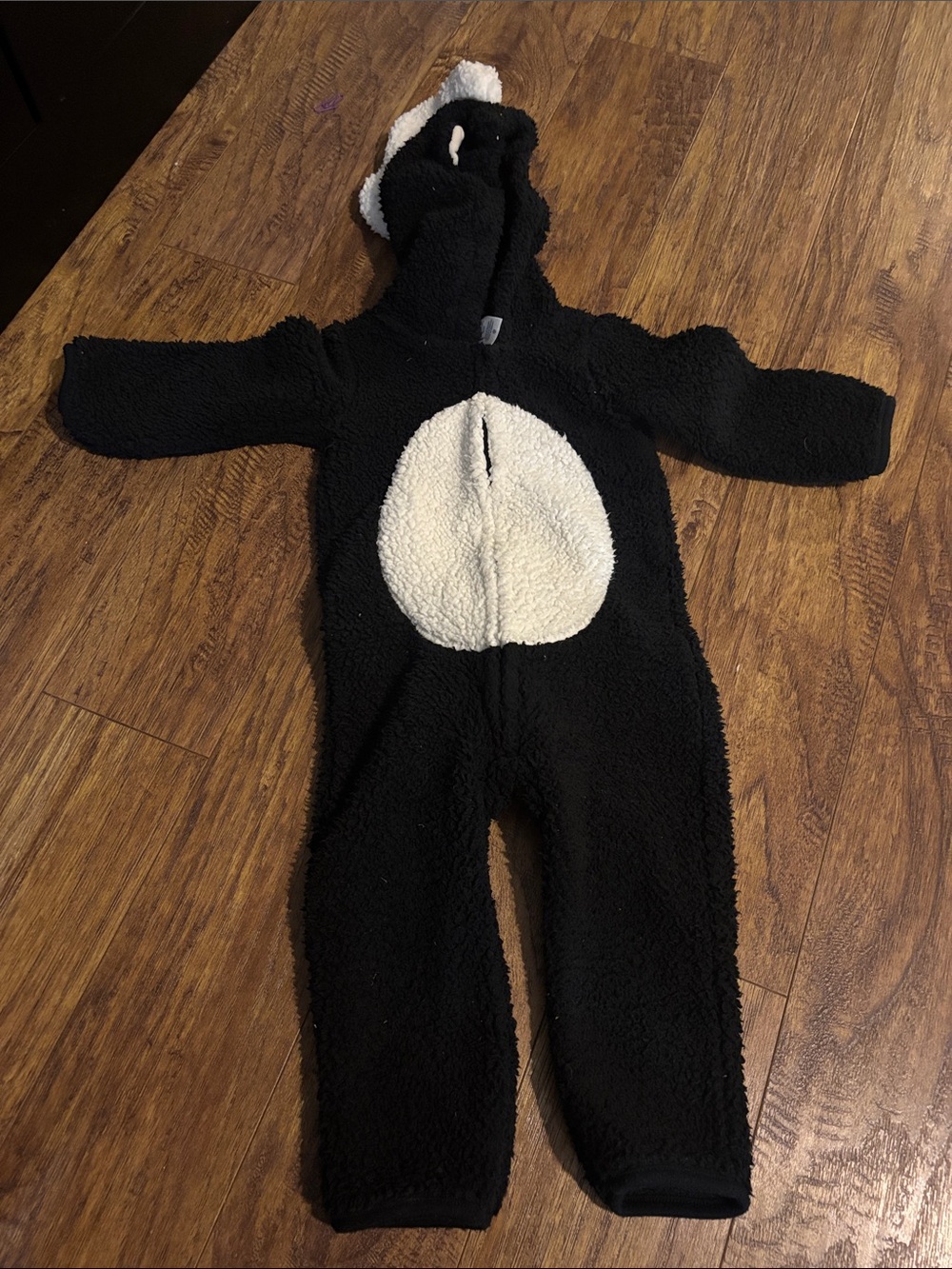 Carter's Black Sherpa One-Piece Romper with Cream Belly